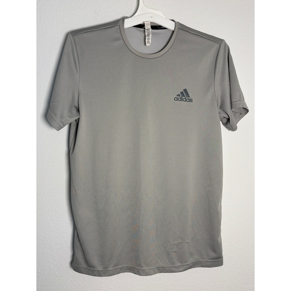 Adidas Climalite Mens Medium Grey‎ Short Sleeve Performance Athletic T-Shirt